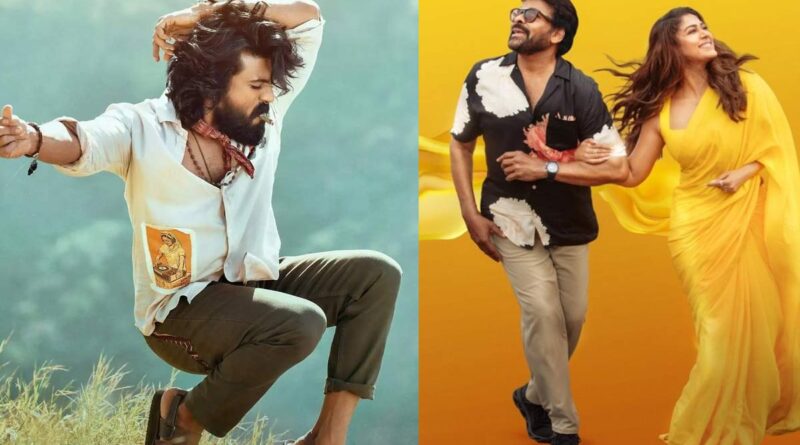 Chiranjeevi and Ram Charan competing with crazy dance moves