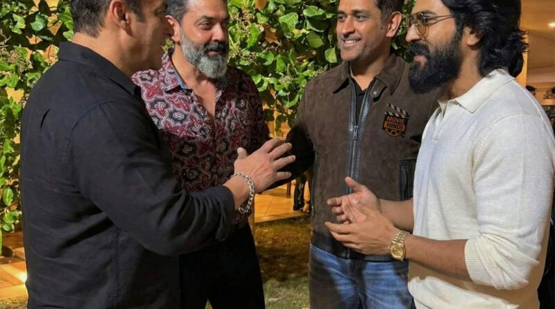 Ram Charan spotted with Dhoni - Salman Khan and Bobby
