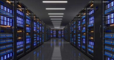 Inside of a large data center