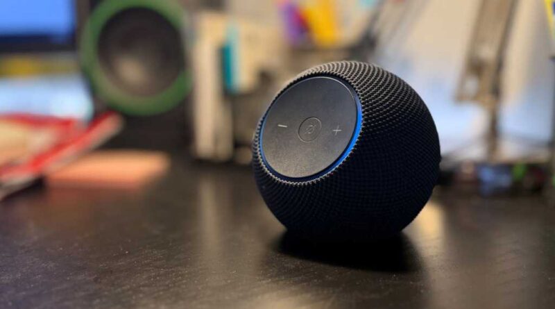 Amazon Echo Dot Max with blue Alexa ring