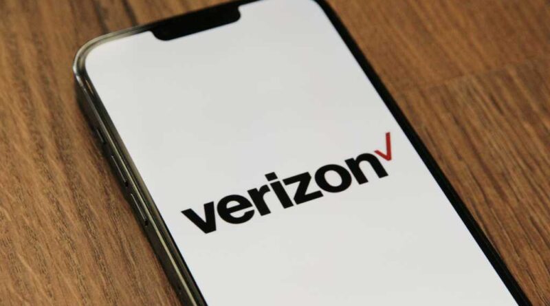 Verizon logo on a phone