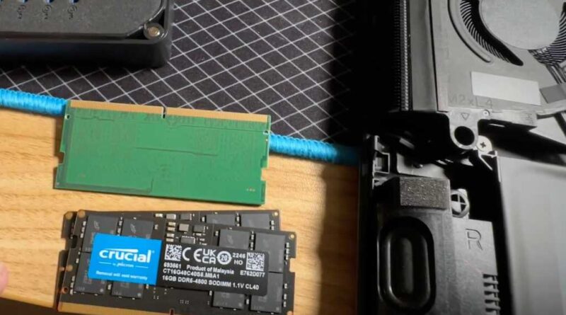 Crucial RAM modules for upgrading laptop components