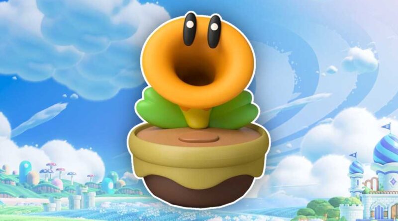 Nintendo Talking Flower product on Mario Wonder background