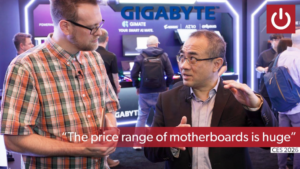 Afam PAtrick Murray and Eddie Lin, CES. "The Price Range of Motherboards is huge"