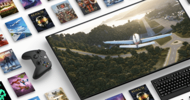 Xbox Game Pass promo image, with monitor, keyboard, and controller