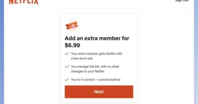 Netflix screen to add an extra member