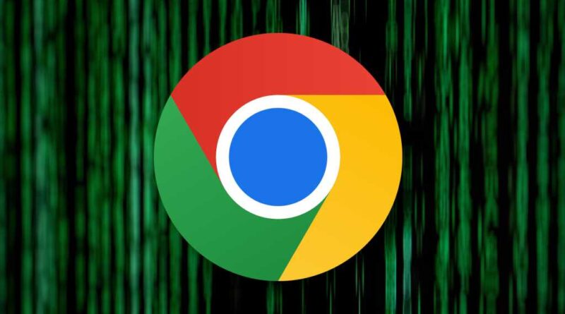 Chrome logo on a Matrix style hacker background