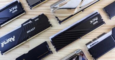 RAM memory sticks laid out on a wooden table