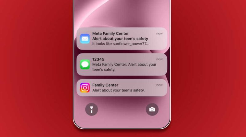 Meta Instagram family teen safety alert illustration