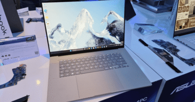 Asus Zenbook A16 laptop, left side