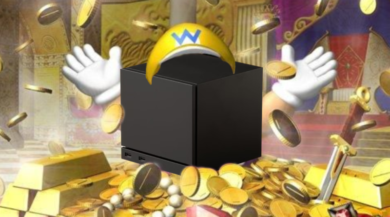 Steam Machine on pole of coins (Wario)