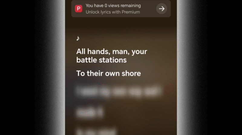 YouTube Music app: Lyrics blurred out