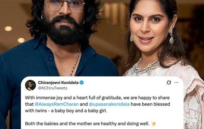 Ram Charan And Upasana Welcomes Twins