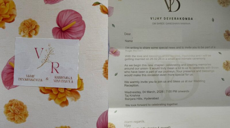 Here is Vijay Devarakonda-Rashmika Mandanna wedding card