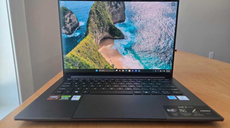 Acer Swift X 14 AI head on