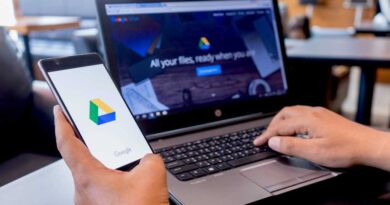 Google Drive on phone and laptop with user using it