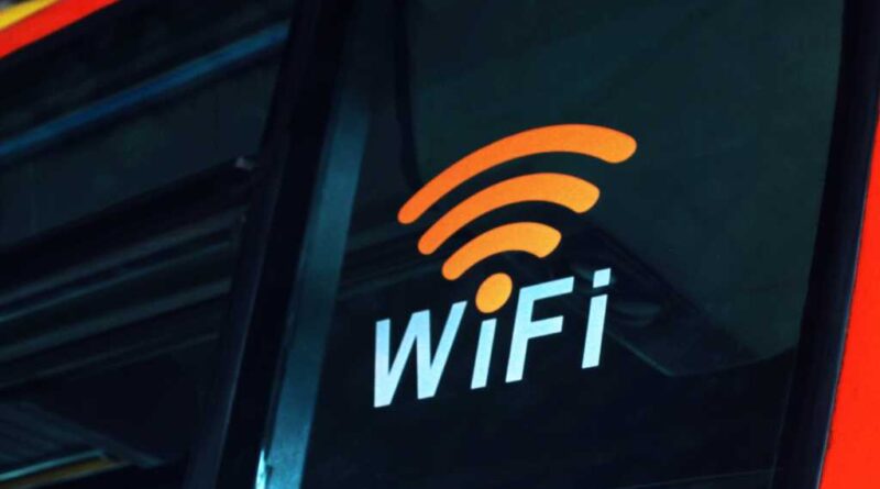 Wi-Fi symbol on a sign