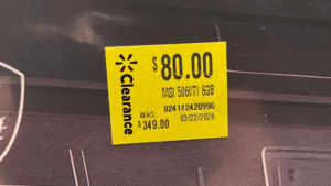 Walmart discount sticker, RTX 5060 Ti