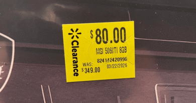 Walmart discount sticker, RTX 5060 Ti