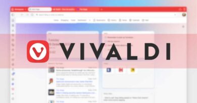 Vivaldi logo on top of browser screenshot