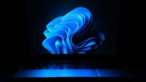 Windows 11 laptop in the dark