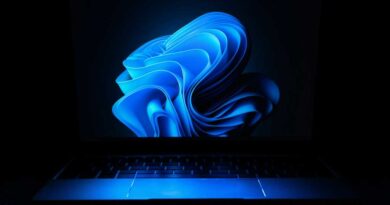 Windows 11 laptop in the dark