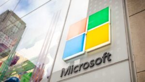 Microsoft Windows Logo an Gebäude