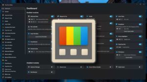 Microsoft PowerToys dashboard with PowerToys logo hero