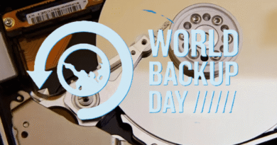World Backup Day logo and hard drive