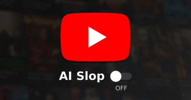 YouTube logo with AI slop toggle