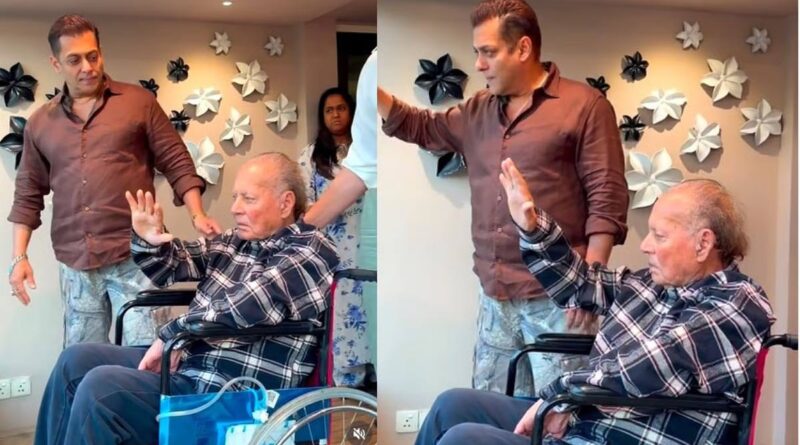 Salman Khan and Salim wave to fans on Eid