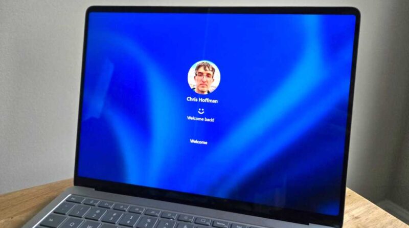 Microsoft account sign-in screen on a Surface Laptop 7