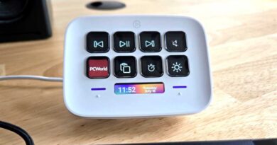 Elgato Stream Deck Neo on wooden desk