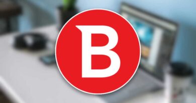 Bitdefender Antivirus Security logo on blurred background laptop on desk
