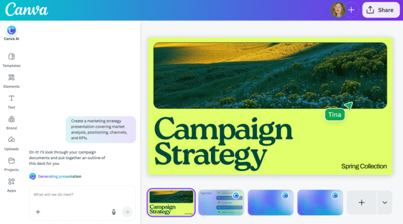 Canva AI presentation