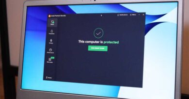 Avast Premium Security on a laptop