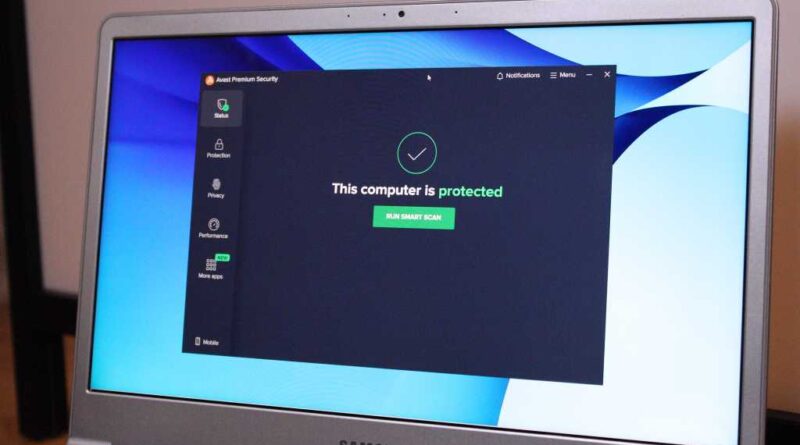 Avast Premium Security on a laptop