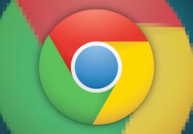 Chrome logo on pixelized Chrome logo