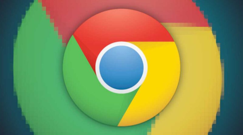 Chrome logo on pixelized Chrome logo