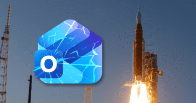 Artemis spaceship and Outlook logo