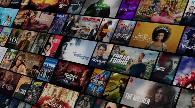 Netflix shows in a grid