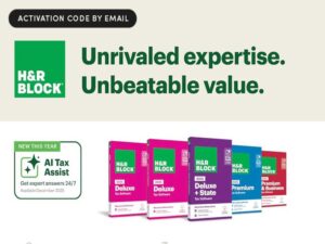 H&R Block Tax Software Deluxe + State 2025 for Windows/Mac [Online Code]