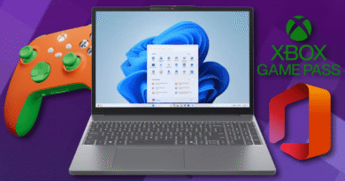 Lenovo IdeaPad Slim 3, with Xbox controller, Game Pass, and Office logos