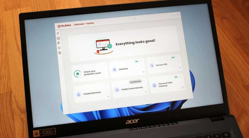McAfee+ Ultimate app on a laptop screen