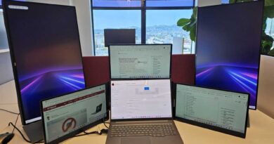Five displays at the SF office