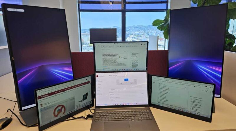 Five displays at the SF office