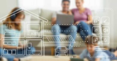 Family gathered inside a smart home