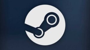 White Steam logo on a Steam colored background