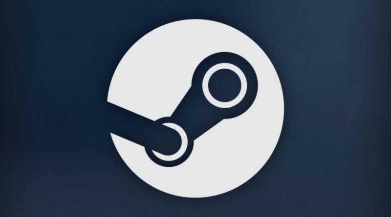 White Steam logo on a Steam colored background