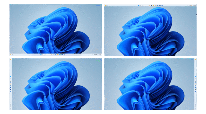 Microsoft Windows 11 moveable taskbar sample